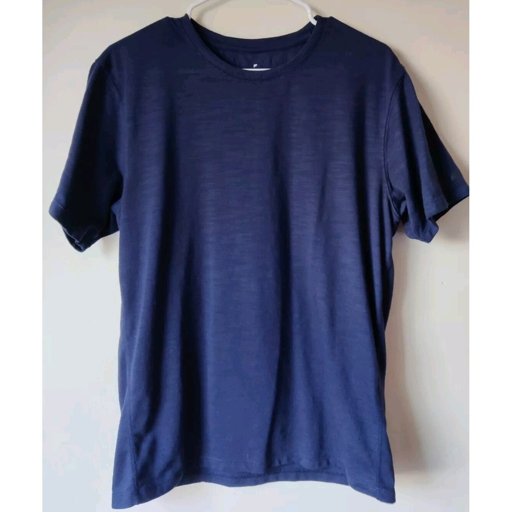 Fabletics Men's The Front Row Tee Sweat Wicking Breathable Stretch Blue Size L
